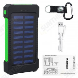 5000Mah Portable Solar Power Bank Dual USB Efficient Charger with LED Lamp Compass Climbing Hook 5000Mah Portable Solar Power Bank Dual USB Efficient Charger with LED Lamp Compass Climbing Hook