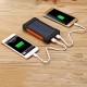 5000Mah Portable Solar Power Bank Dual USB Efficient Charger with LED Lamp Compass Climbing Hook