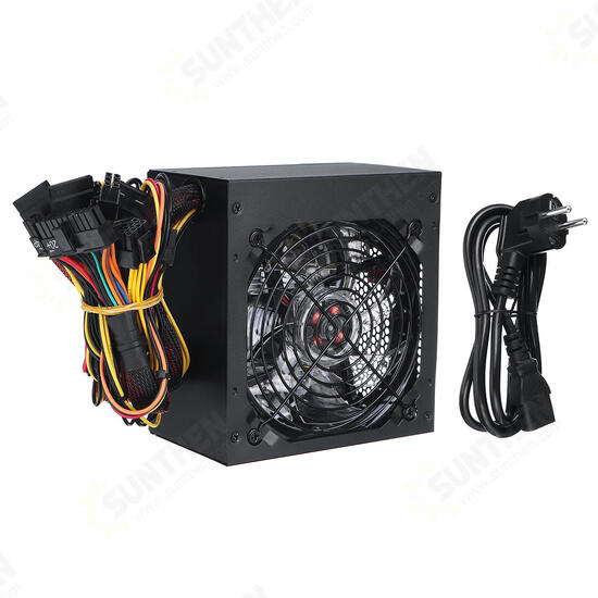 600W PC Power Supply 120cm LED Fan 24 Pin PCI SATA 12V Computer Power Supply