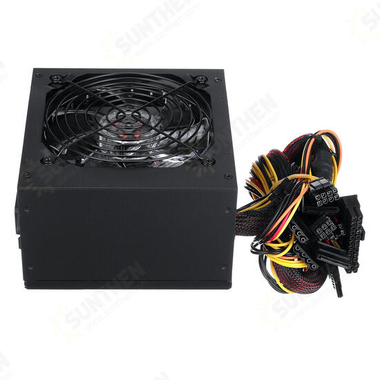 600W PC Power Supply 120cm LED Fan 24 Pin PCI SATA 12V Computer Power Supply