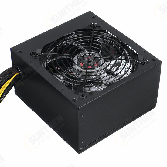 600W PC Power Supply 120cm LED Fan 24 Pin PCI SATA 12V Computer Power Supply