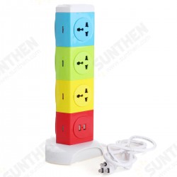 Four Tiers Rotating Socket Patch Panel USB Plug Board Surge Protection Power Strip Four Tiers Rotating Socket Patch Panel USB Plug Board Surge Protection Power Strip