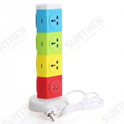 Four Tiers Rotating Socket Patch Panel USB Plug Board Surge Protection Power Strip Four Tiers Rotating Socket Patch Panel USB Plug Board Surge Protection Power Strip