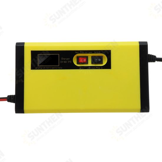 DC 12V 8A Pulse Repair Battery Charger For Car Motorcycle AGM GEL WET Lead Acid Battery LCD