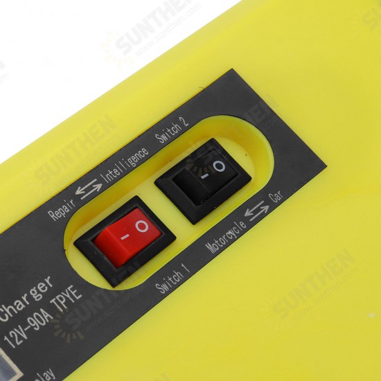 DC 12V 8A Pulse Repair Battery Charger For Car Motorcycle AGM GEL WET Lead Acid Battery LCD