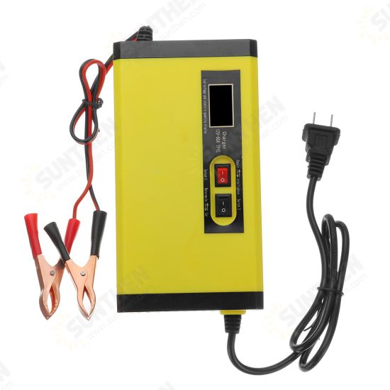 DC 12V 8A Pulse Repair Battery Charger For Car Motorcycle AGM GEL WET Lead Acid Battery LCD