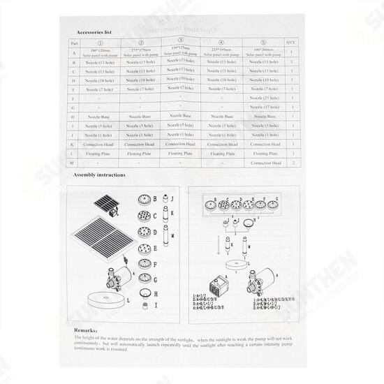 DC35-1218 Solar Power Fountain Water Pump Garden Solar Fountain Landscape Solar Panel Floating Fountain