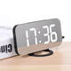 Digital LED Mirror Large Display Alarm Clock Snooze Function Dual USB Charger