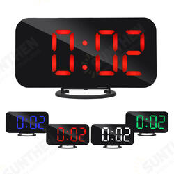 Digital LED Mirror Large Display Alarm Clock Snooze Function Dual USB Charger Digital LED Mirror Large Display Alarm Clock Snooze Function Dual USB Charger