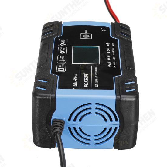 Display Battery Charger 12V 8A/24V 4A Automotive Smart Battery Maintainer for Car Truck Motorcycle Multi-function Repair Car Charger