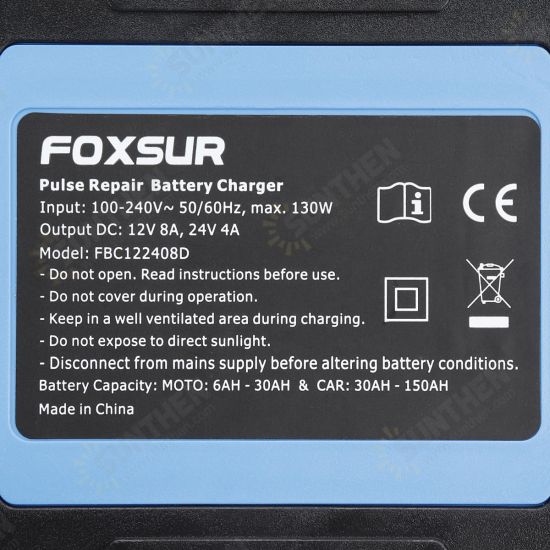 Display Battery Charger 12V 8A/24V 4A Automotive Smart Battery Maintainer for Car Truck Motorcycle Multi-function Repair Car Charger