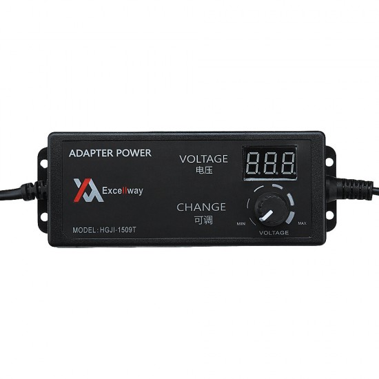 4-24V 2.5A 60W AC/DC Adjustable Power Adapter Supply EU Plug Speed Control Volt Display