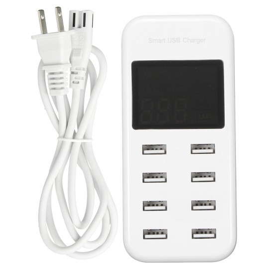 LED Multi USB Charger 8-Port Smart Fast Desktop Hub Wall Charger Charging Station Quick Charge Intelligent Identification Phone Charger