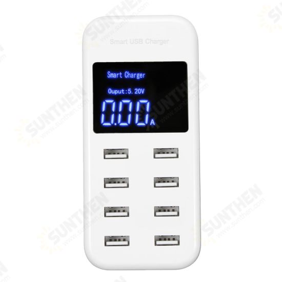 LED Multi USB Charger 8-Port Smart Fast Desktop Hub Wall Charger Charging Station Quick Charge Intelligent Identification Phone Charger