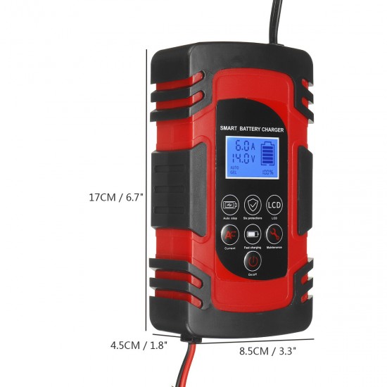 Smart Automatic 12V/24V 8A Car Battery Charger Motorcycle Repair Pulse Repair Activation