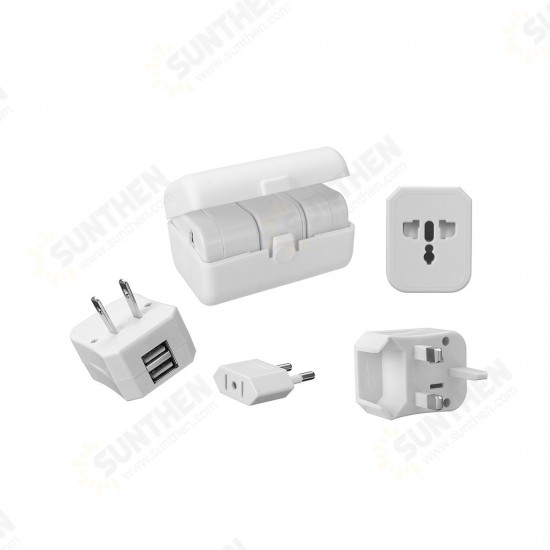 Travel Adapter Universal Power Adapter with 2 USB Ports Wall Charger AC Power Plug