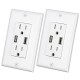 US Wall Socket 2 USB Outlets 2.4A/3.1A/4.2A Charger Socket Wall Socket Panel Switch