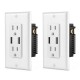US Wall Socket 2 USB Outlets 2.4A/3.1A/4.2A Charger Socket Wall Socket Panel Switch