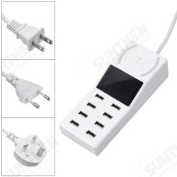 Upgrade Version Multiple USB Charger Intelligent 8Port Desktop Wireless Charging Station Multi Port Fast Wall Charger Hub Display Real-time Current Upgrade Version Multiple USB Charger Intelligent 8Port Desktop Wireless Charging Station Multi Port Fast Wall Charger Hub Display Real-time Current