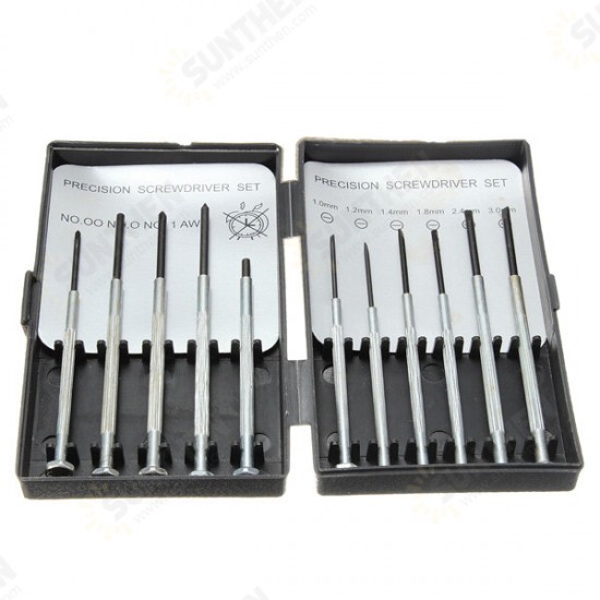 Set of 11 Precision Screwdriver Small Hobby Jewelry Watch Clock Repair Tool Case