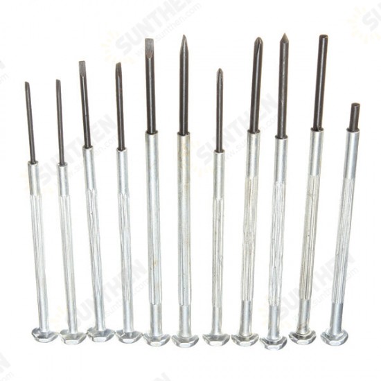 Set of 11 Precision Screwdriver Small Hobby Jewelry Watch Clock Repair Tool Case