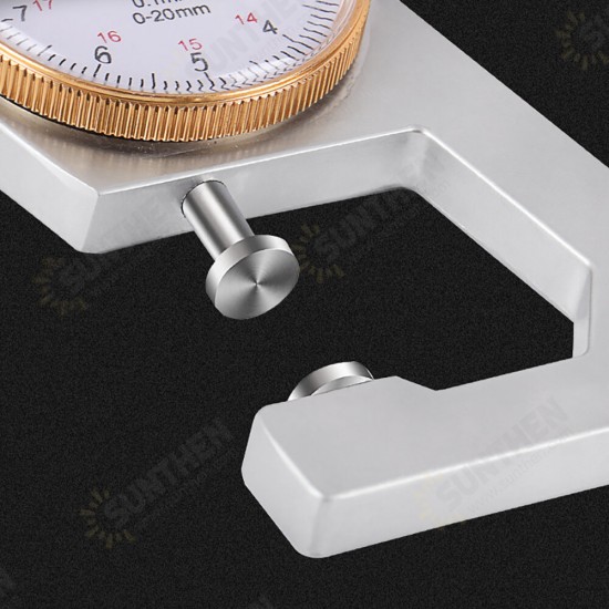 0-20/25mm Range Measuring Tool 0.1/0.01mm Resolution Round Dial/Digital Display Thickness Gauge