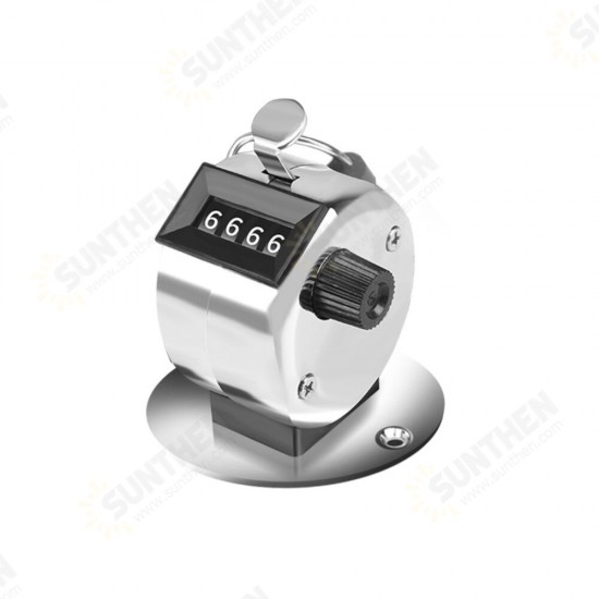 0-9999 Metal Manual Counting Device Four-Digit Counter Hand Tally Counters with Mechanical Button Display Measuring Tool