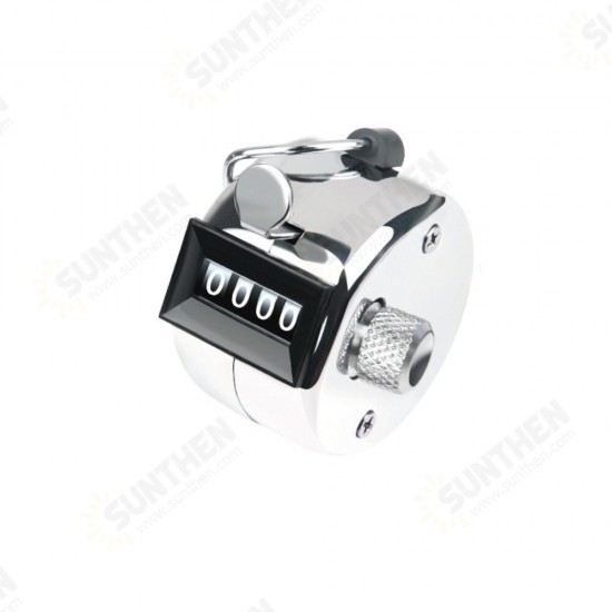 0-9999 Metal Manual Counting Device Four-Digit Counter Hand Tally Counters with Mechanical Button Display Measuring Tool