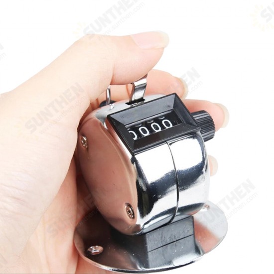 0-9999 Metal Manual Counting Device Four-Digit Counter Hand Tally Counters with Mechanical Button Display Measuring Tool