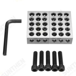 1-2-3inch Blocks with Screw Spanner Parallel Clamping Block Set 23 Holes 25-50-75mm Block Measuring Tools 1-2-3inch Blocks with Screw Spanner Parallel Clamping Block Set 23 Holes 25-50-75mm Block Measuring Tools