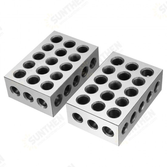 1-2-3inch Blocks with Screw Spanner Parallel Clamping Block Set 23 Holes 25-50-75mm Block Measuring Tools