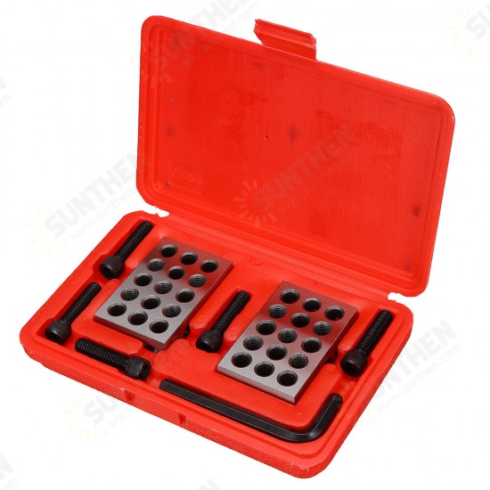 1-2-3inch Blocks with Screw Spanner Parallel Clamping Block Set 23 Holes 25-50-75mm Block Measuring Tools