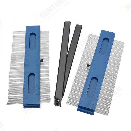 2 in 1 2x200mm Contour Gauge Profiles Copy Gauge Duplicator Wood Marking Tool Tiling Laminate Tiles Tools