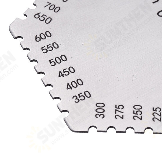 25-3000um High-Precision Stainless Steel Gauge Hexagon Wet Film Comb Paint Wet Film Thickness Gauge