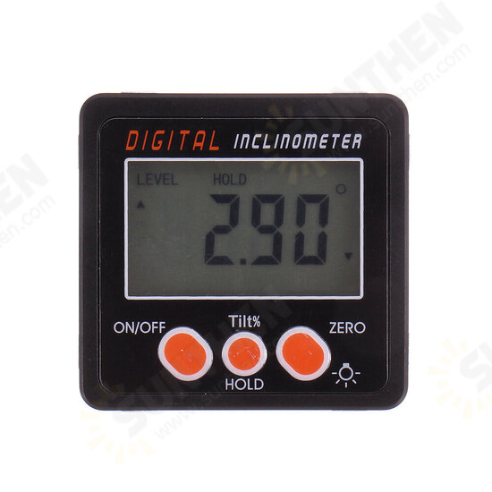 4 x 90 Degree Electronic Protractor Digital Inclinometer Waterproof Magnetic Level Angle Measuring Tool