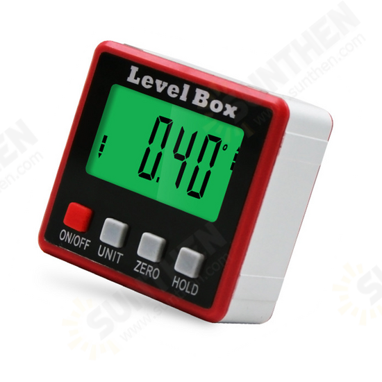 57x57x30mm Backlight 0.1° 4x90° Degree Large LCD Digital Protractor Inclinometer Magnetic Electronic Angle Level Box