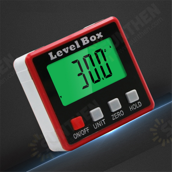 57x57x30mm Backlight 0.1° 4x90° Degree Large LCD Digital Protractor Inclinometer Magnetic Electronic Angle Level Box