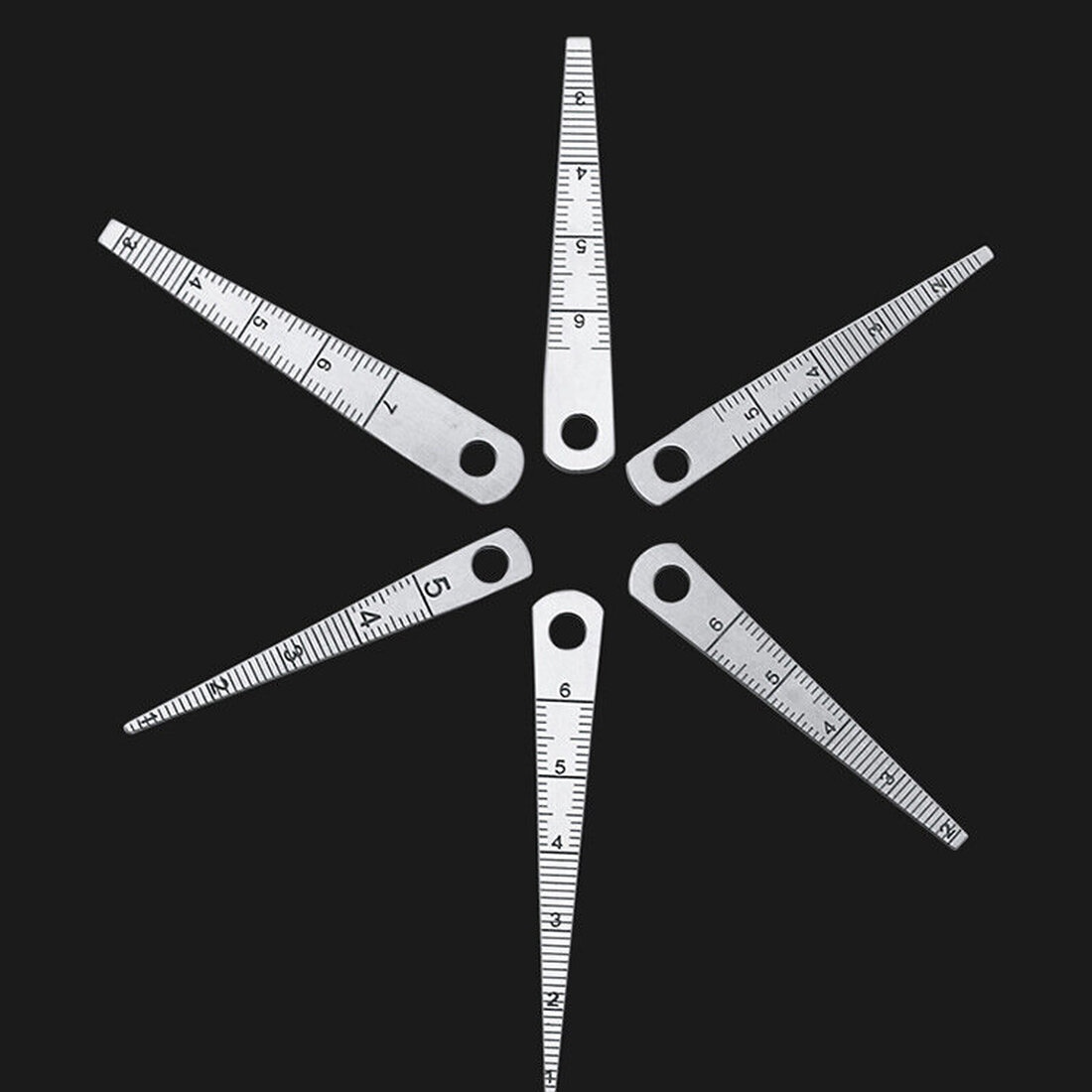 Wedge Wire Scale Ruler 6pcs 0-7mm Taper Feeler Gauge Tapered Ruler Aperture Scale Wedge Feeler ...
