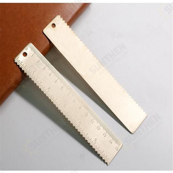 Brass Ruler Metal Triangle Straight Ruler for Woodworking Measuring Ruler Wave Line Drawing Tools