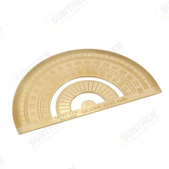 Brass Ruler Metal Triangle Straight Ruler for Woodworking Measuring Ruler Wave Line Drawing Tools