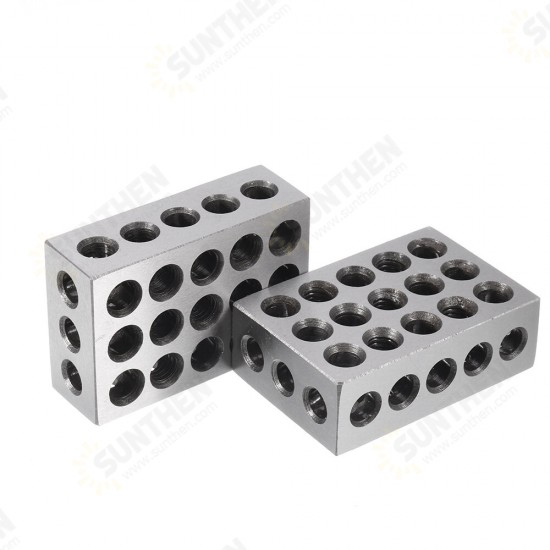 2pcs 25x50x75mm Blocks 23 Holes Parallel Clamping Block Lathe Tools Precision 0.005mm