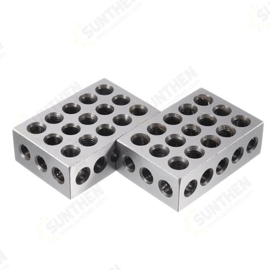 2pcs 25x50x75mm Blocks 23 Holes Parallel Clamping Block Lathe Tools Precision 0.005mm