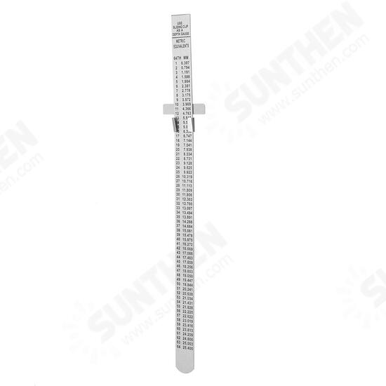 6 Inch 0-150mm Stainless Steel Gauge Standard Rule Scale Depth Length Gauge Marking Measuring Tool with Detachable Clip