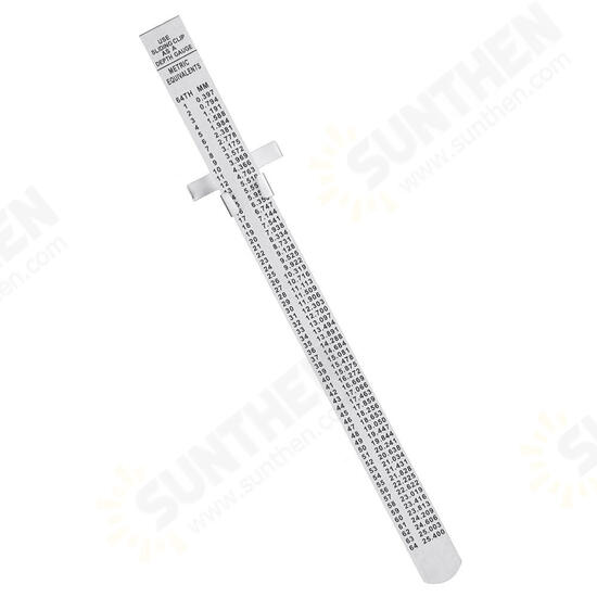 6 Inch 0-150mm Stainless Steel Gauge Standard Rule Scale Depth Length Gauge Marking Measuring Tool with Detachable Clip