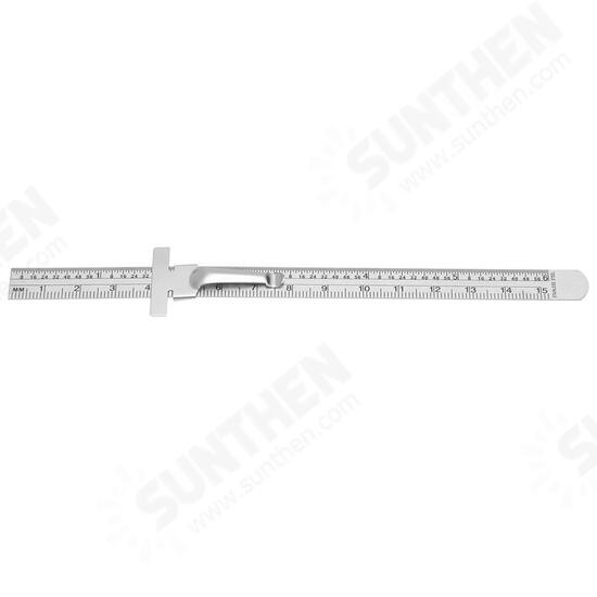 6 Inch 0-150mm Stainless Steel Gauge Standard Rule Scale Depth Length Gauge Marking Measuring Tool with Detachable Clip