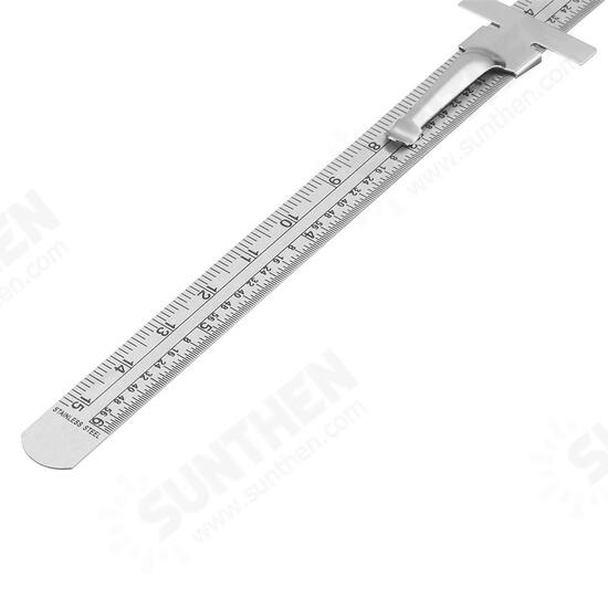 6 Inch 0-150mm Stainless Steel Gauge Standard Rule Scale Depth Length Gauge Marking Measuring Tool with Detachable Clip