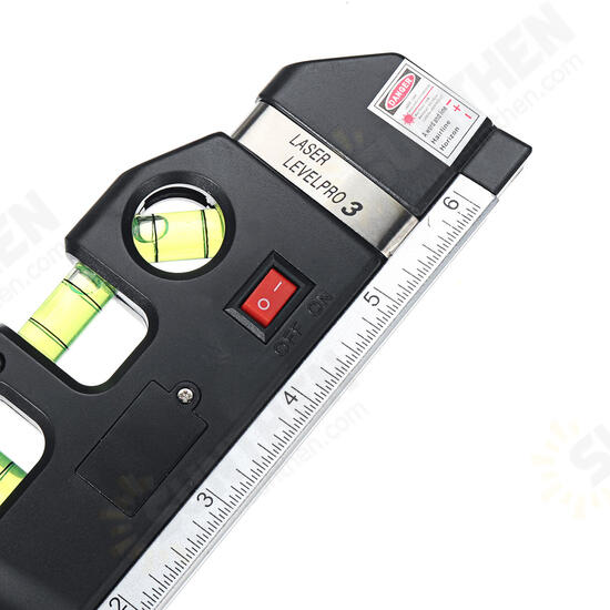 Multipurpose Laser Level Vertical Cross Measuring Tape Aligner Metric Ruler