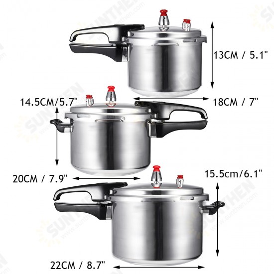 Aluminium Commercial Grade Pressure Cooker 3/4/6.3 Litre 3 Style Kitchen Tools