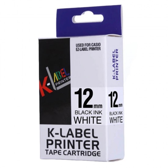 1 Roll 9/12mm Label Tape Compatible Casio Label for Casio KL-780 KL-60 KL-170 KL-120 KL-820 CW-L300 KL-7400 KL-8800 Printer