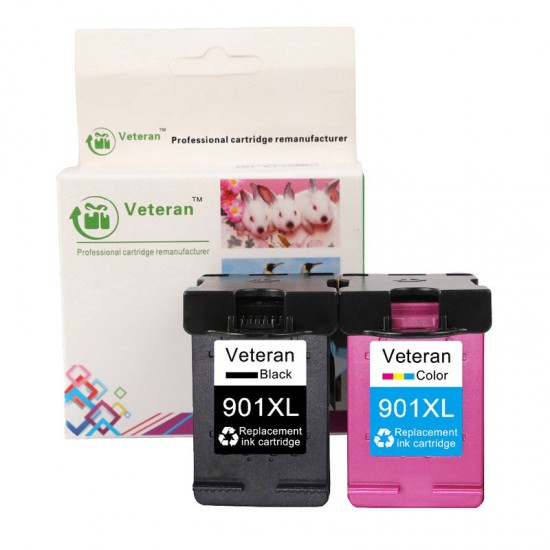 Veteran 901XL Cartridge Compatible for hp 901 xl hp901 Ink Cartridge for Officejet 4500 J4500 J4540 J4550 J4580 J4680 printer